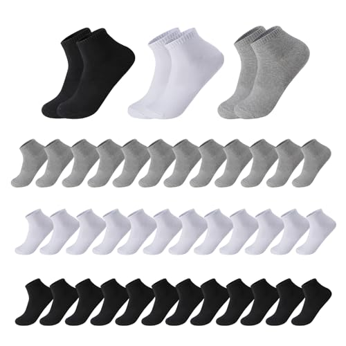 Liubeili 110 Pairs Mens Socks Bulk Breathable Casual Socks Sports Ankle Socks Bulk for Homeless Unisex Adult (Low cut ankle socks, Cotton+Polyester)