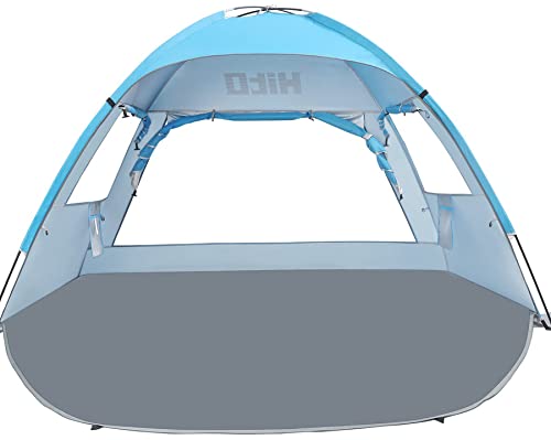 HITOSPORT Beach Tent, Portable Beach Shade, Sun Shelter for 4-5 Person, UV Protection, Extended Floor & 8.5mm Fiberglass Rods, blue