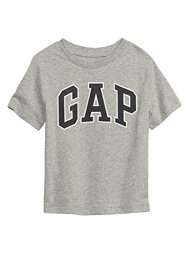 GAP Baby Boys Short Sleeve Logo T-Shirt T Shirt, Light Heather Grey B08, Large US