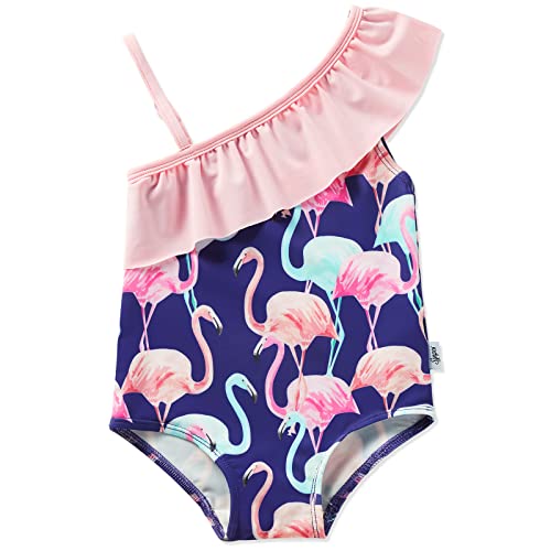 SYNPOS Baby Girl One Piece Swimsuit Mermaid Ruffle Swimwear Cute Floral Toddler Girl Beach Bathing Suit