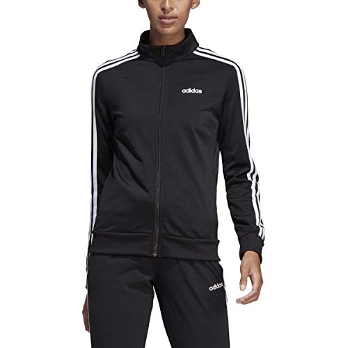 adidas Women’s Essentials 3-stripes Tricot Track Jacket, Black/White, X-Small