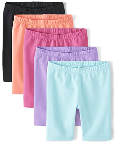 The Children's Place,Bike Shorts,girls,Black/Orange/Pink/Puple/Turquoise 4 Pack,Small