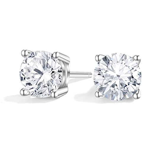 Anbamahong Moissanite Earrings Lab Created Diamond 925 Sterling Silver Studs for Men Women Jewelry Gifts