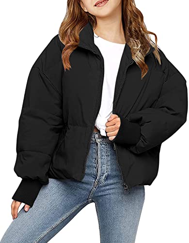 rrhss Girls Winter Long Sleeve Zip Puffer Jacket Kids Baggy Short Down Coats