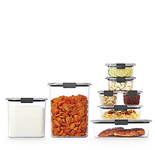 Rubbermaid Brilliance BPA Free Food Storage Containers with Lids, Airtight, for Lunch, Meal Prep, and Leftovers, Set of 8