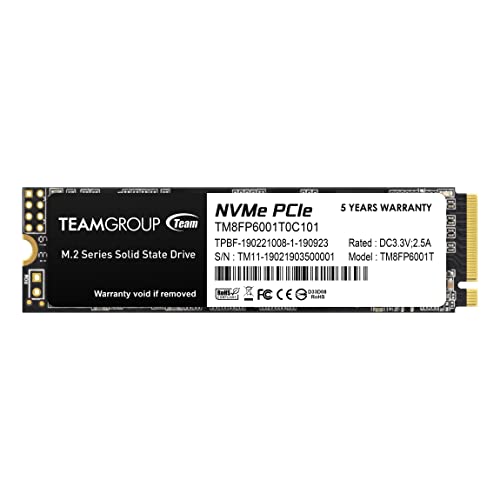 TEAMGROUP MP33 1TB SLC Cache 3D NAND TLC NVMe 1.3 PCIe Gen3x4 M.2 2280 Internal SSD R/W Speed up to 1800/1500 MB/s Laptop & PC Desktop TM8FP6001T0C101