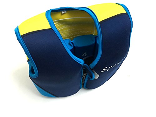 Titop Infant Baby Outdoor Sports Swim Vest Under 35 Lbs Children Swimming Learner Jacket Blue+Yellow with New Added Cross Belt Size Small for 1-3 Years