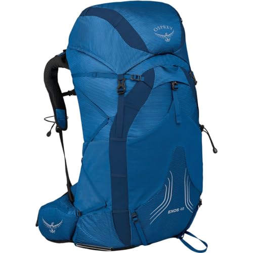 Osprey Exos 48L Men's Ultralight Backpacking Backpack, Blue Ribbon, L/XL