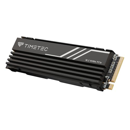 Timetec 1TB PCIe 4.0 Heatsink Gaming SSD NVMe Phison E27T PCIe Gen4x4 M.2 2280 3D NAND TLC SLC Cache Read/Write Speed Up to 7,400/6,100 MB/s Internal Solid State Drive for PC Desktop Gaming Consoles