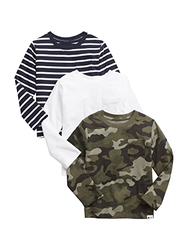 GAP Baby Boys Long Sleeve Pocket T-Shirt T Shirt, Green Camo, 5T US