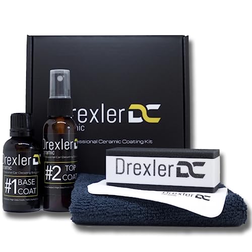 Drexler Ceramic Coating Kit 9h - Professional Grade, 3-5 Years of Gloss & Protection for cars, 9h Hardness, Extra Hydrophobic Coating, High Shine Finish