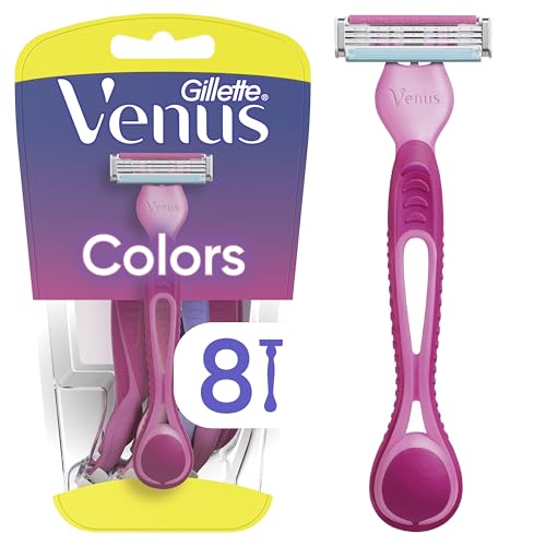 Gillette Venus Simply3 Disposable Razors for Women, 8 Count, Designed for a Close and Comfortable Shave