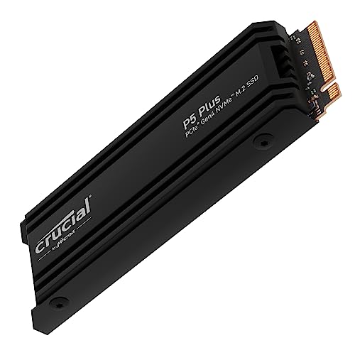 Crucial P5 Plus 1TB Gen4 NVMe M.2 SSD Internal Gaming SSD with Heatsink, Compatible with PlayStation 5(PS5) - up to 6600MB/s - CT1000P5PSSD5