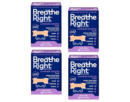 Breathe Right Nasal Strips, Lavender Scent 26 Count (4 Pack)