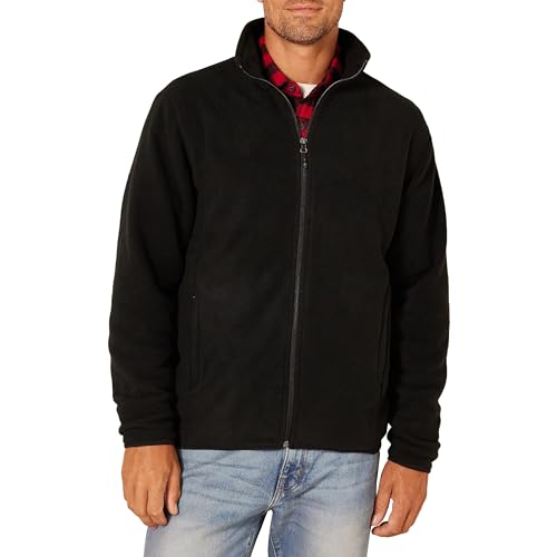 Amazon Essentials Men's Full-Zip Fleece Jacket - Discontinued Colors, Black, Medium