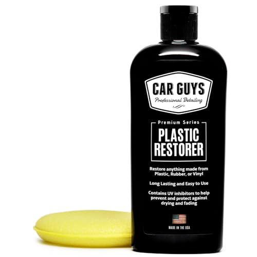 CAR GUYS Plastic Restorer | Bring Plastic, Rubber, and Vinyl Back to Life! | User Friendly Trim Restorer | Safe Auto Detailing Supplies | 8 Oz Kit with Foam Applicator