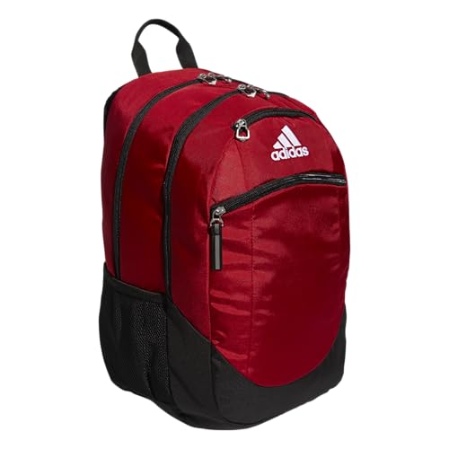 adidas Striker Team Sports Backpack Durable Athletic Gym Laptop Bag for Boys/Girls, Power Red/Black/White/2.0 (28L), One Size