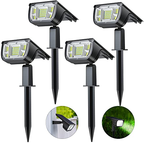 Supzimo Solar Spot Lights Outdoor USB & Solar Powered Landscape Spotlights with 43LEDS, IP67 Waterproof Garden Light with 3 Lighting Modes & Dark Sensing Auto On/Off for Yard Porch Driveway 4 Pack