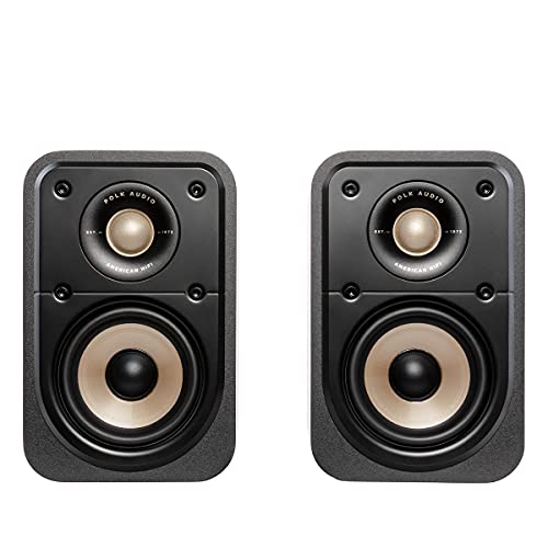 Polk Signature Elite ES10 Surround Loudspeaker - Hi-Res Audio Certified, Dolby Atmos & DTS:X Compatible, 1' Tweeter & 4' Woofer, Power Port Technology for Effortless Bass (Pair, Stunning Black)