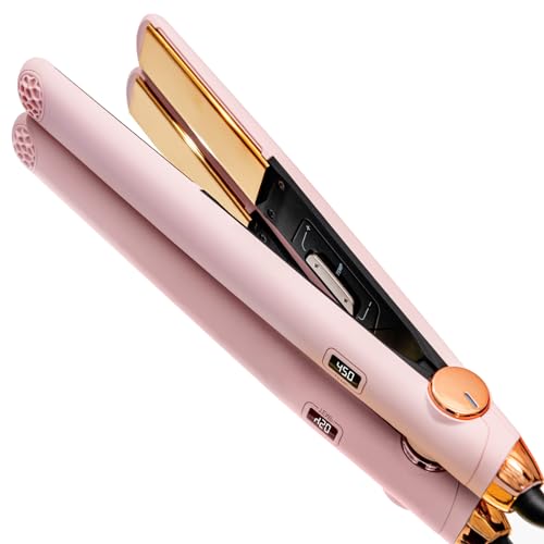 TYMO Flat Iron Hair Straightener and Curler 2 in 1 with 10s Fast Heating, 1 Inch Professional Titanium Straightening Curling Iron with 32 Adjustable Temp and Automatic Shut Off