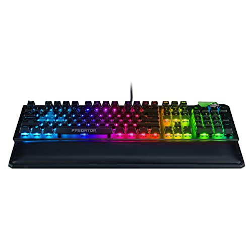 acer Predator Aethon 700 Gaming Keyboard:Clicky or Linear-Your Choice|Per-Key 16.8M RGB Colors Backlighting|Programmable|Dedicated Media Keys & Dial|100% Anti-Ghosting|Magnetic Wrist Rest,(Pack of 1)