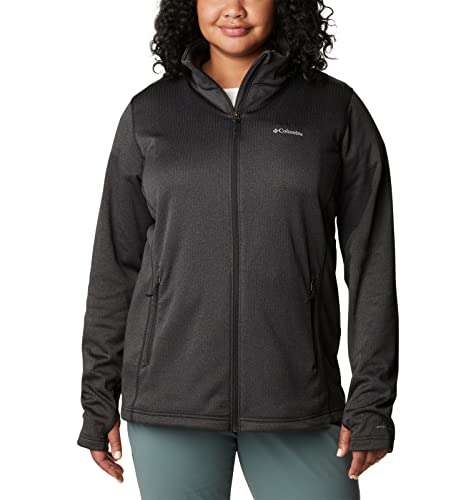 Columbia Women's Park View Grid Fleece Full Zip, Black Heather, Medium