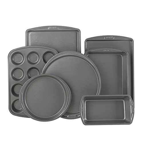 GoodCook Everyday 7-Piece Non-Stick Bakeware Set – 2 Cookie Sheet Pans, Round Cake Pan, Loaf Pan, Pizza Pan, Bake & Roast Pan, 12-Cup Muffin Pan - Baking Supplies, Baking Pans Set