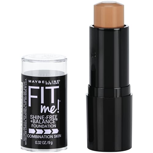 Maybelline Fit Me Shine-Free + Balance Foundation Stick, Multi-Use Face Makeup and Contour Stick For Natural, Matte Coverage, Pure Beige, 1 Count