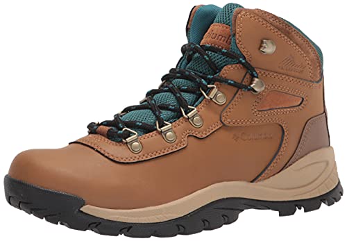 Columbia Women's Newton Ridge Plus Hiking Shoe, Elk, River Blue, 8