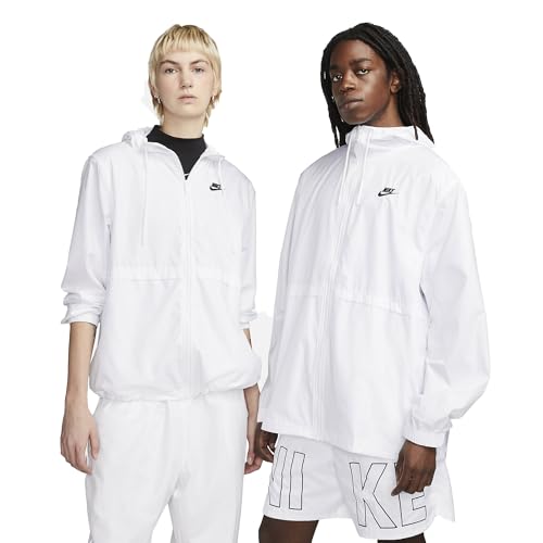 Nike Sportswear Essential Women's Woven Jacket (US, Alpha, Medium, Regular, Regular, White/Black)