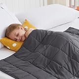 CuteKing Weighted Blanket (7lbs, 40'x 60', Twin Size, Grey) Heavy Blanket for 60-80lbs, Weighted Blanket for Cooling & Heating with Premium Glass Beads, Thick Blanket All-Season