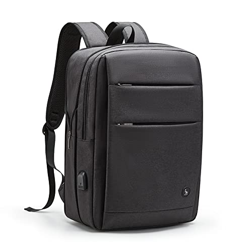 OIWAS Travel Laptop Backpack for Men, 24L Expandable Business Backpack with USB Charging Port, Water Resistant Backpacks Computer Bag Fit 15.6 Inch Laptop Notebook