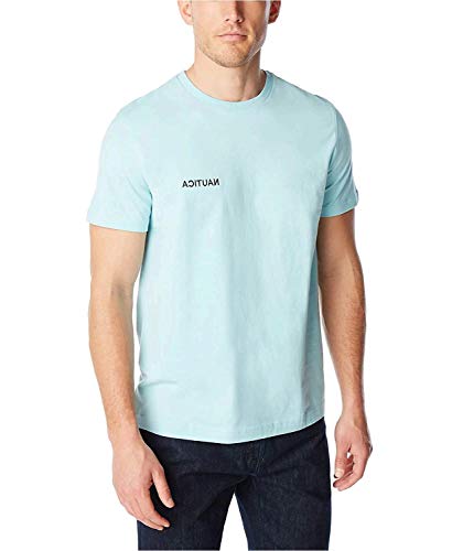 Nautica Men's Short Sleeve Solid Crew Neck T-Shirt, Harbor Mist, Large