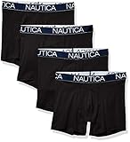 Nautica Men's Cotton Stretch 4 Pack Boxer Briefs, Black, X-Large