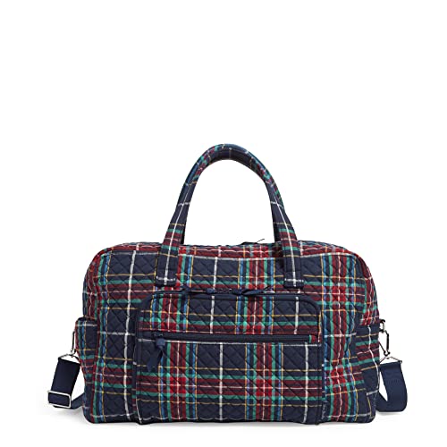 Vera Bradley Women's Cotton Weekender Travel Bag, Tartan Plaid - Recycled Cotton, One Size