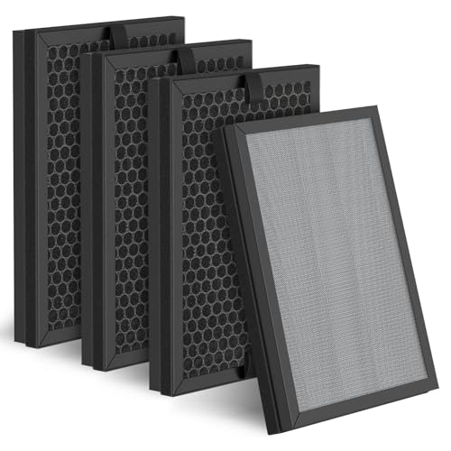 JF260 Replacement Filter, 3-in-1 Pre-Filter, H13 True HEPA and Activated Carbon Filtration System - Standard Version, 4 Pack