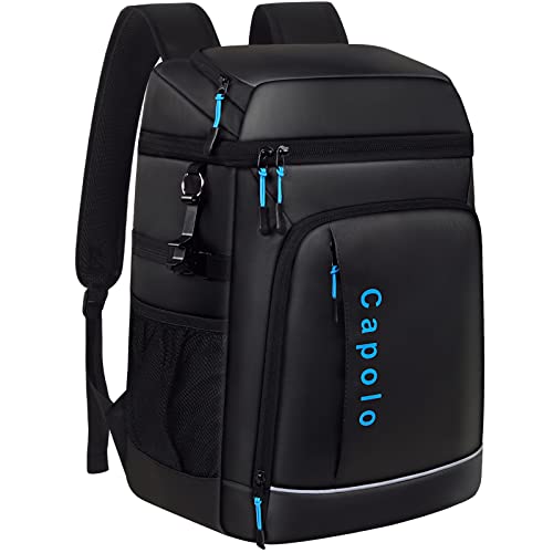 Capolo Cooler Backpack Insulated Leak Proof 36 Cans, Soft Camping Bacpack Cooler Thermal Bag Ice Chest, Portable Waterproof Travel Cooler for Lunch Beach Picnic Shopping