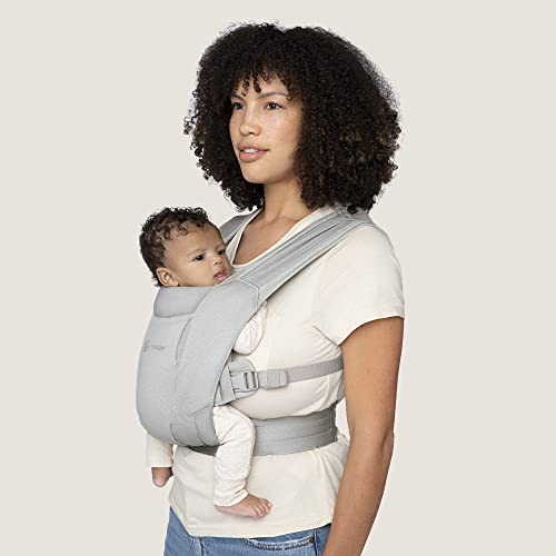 Ergobaby Embrace Cozy Newborn Essentials Baby Carrier Wrap (7-25 Pounds), Soft Air Mesh, Soft Grey