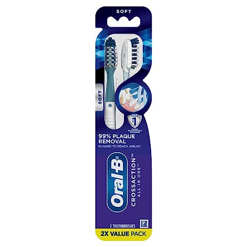 Oral-B CrossAction All in One Toothbrushes, Soft, 2 Count