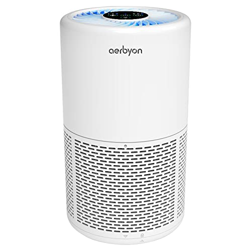 aerbyon AP400 Air Purifier for Home, Small Office, Cleans up to 215 Sq. Ft, 4-stage filtration, HEPA filter for odors, dander, pollen, toxins, smoke, 3-year warranty, Power Cable Inside