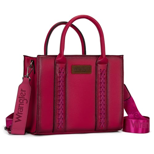 Wrangler Women Purse Bag Tote Bag for Women Trendy Women Purses and Handbags Top Handle Womens Tote Bag with Zipper Pockets and Strap Hot Pink WG70-8120FHPK