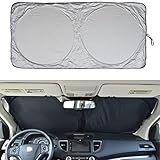 Car Windshield Sunshade with Storage Pouch by A1 Sun Shade Foldable Automotive Car Truck SUV Front Window Shield Blocker Visor Protector Cover for Interior Accessories for Heat Large