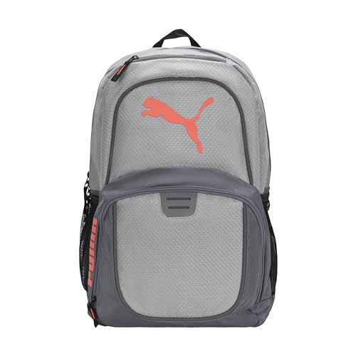 PUMA Evercat Contender Backpack, Grey/Coral, One Size