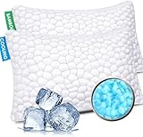 SUPA MODERN Cooling Bed Pillows for Sleeping 2 Pack Shredded Memory Foam Pillows Adjustable Cool Pillow for Side Back Stomach Sleepers Luxury Gel Pillows Queen Size Set of 2 Washable Removable Cover