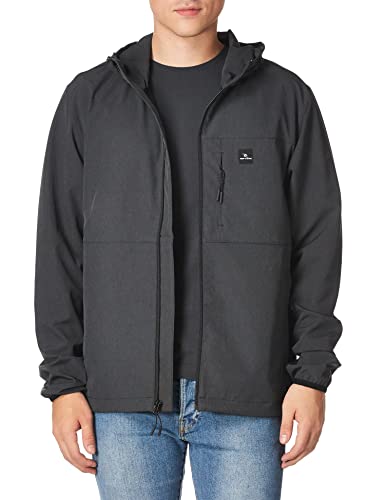 Rip Curl mens Elite Anti Series Hooded Wind Breaker, Water Repellent Jacket, Black, Large US