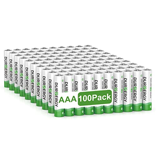 DURNERGY AAA Batteries 100 Pack, 10 Years Shelf Life, Triple AAA Batteries 1200mAh for Remote Control, Piles AAA, LR03 Alkaline