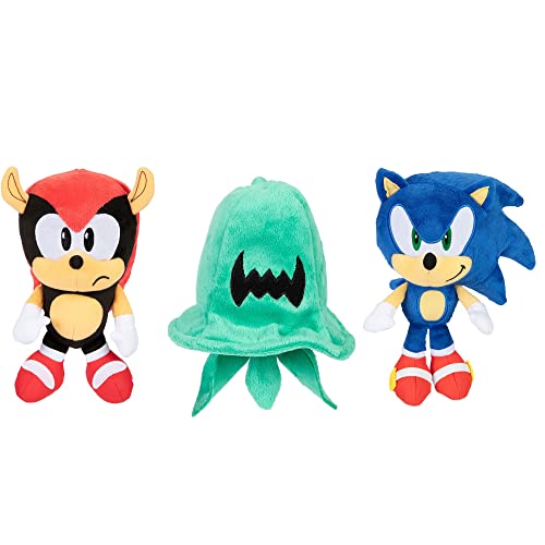 Sonic The Hedgehog 9-Inch Plush Classic Collectible Sonic, Mighty & Jade Wisp 3-Pack