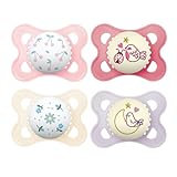 MAM Day & Night Pacifiers, Glow in The Dark Pacifier for Breastfed Babies, 0-6 Months, Baby Girl