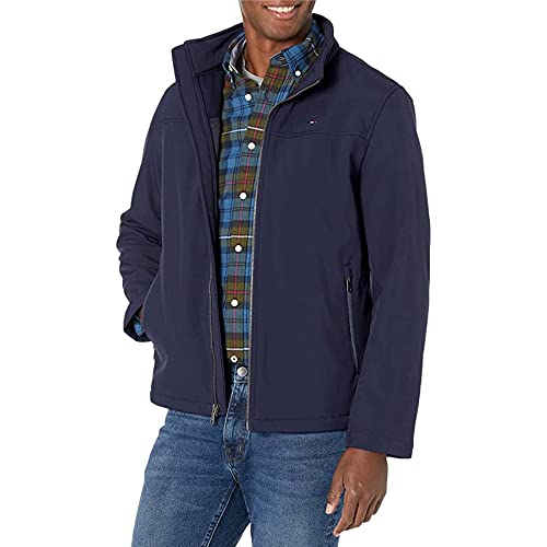 Tommy Hilfiger Men's Water Resistant Softshell Jacket (Standard and Big & Tall), midnight, Medium