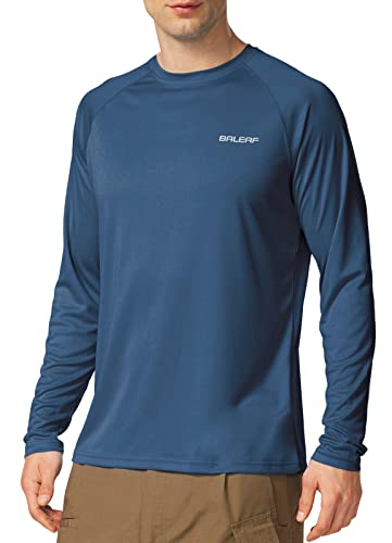 BALEAF Men's Long Sleeve Swim Shirts Rash Guard UV Sun Protection SPF T-Shirts UPF 50+ Quick Dry Swimming Fishing Bluish Violet Size L